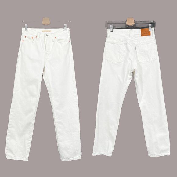 Levi's Wedgie Straight Fit Jeans In The Clouds White Denim size 26 x 27.5 - Picture 8 of 16